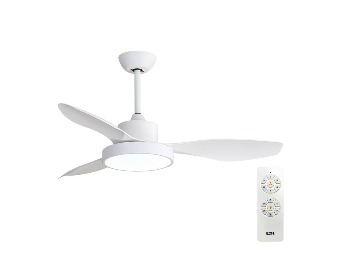 Ceiling fan led 120cm dc 38w + luz 22w 2.160lm 3.000k - 4.000k - 5.000k mod. ártico edm