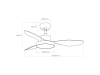 Ceiling fan led 120cm dc 38w + luz 22w 2.160lm 3.000k - 4.000k - 5.000k mod. ártico edm Ceiling fan led 120cm dc 38w + luz 22w 2.160lm 3.000k - 4.000k - 5.000k mod. ártico edm