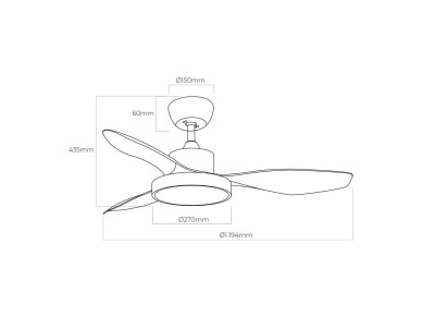 Ceiling fan led 120cm dc 38w + luz 22w 2.160lm 3.000k - 4.000k - 5.000k mod. ártico edm Ceiling fan led 120cm dc 38w + luz 22w 2.160lm 3.000k - 4.000k - 5.000k mod. ártico edm