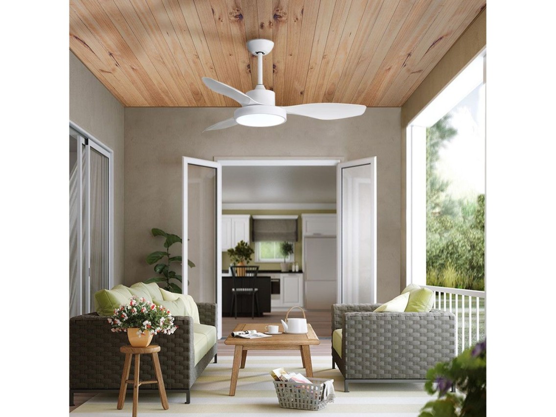 Ceiling fan led 120cm dc 38w + luz 22w 2.160lm 3.000k - 4.000k - 5.000k mod. ártico edm
