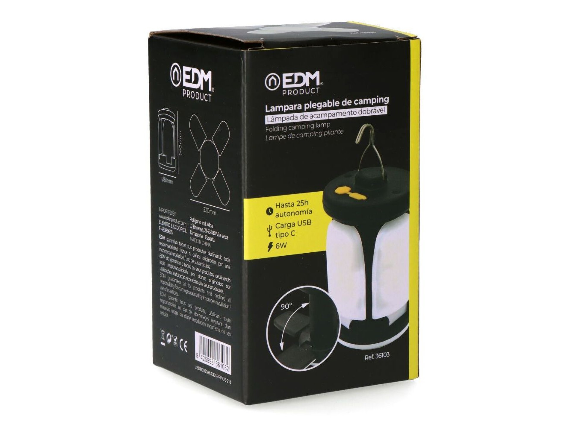 Lámpara nomad light, plegable, recargable, 6 w, 500 lm