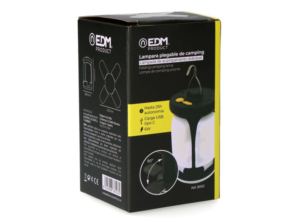 Lámpara nomad light, plegable, recargable, 6 w, 500 lm