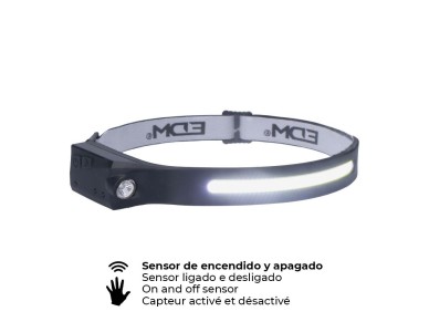 Linterna frontal con sensor recargable