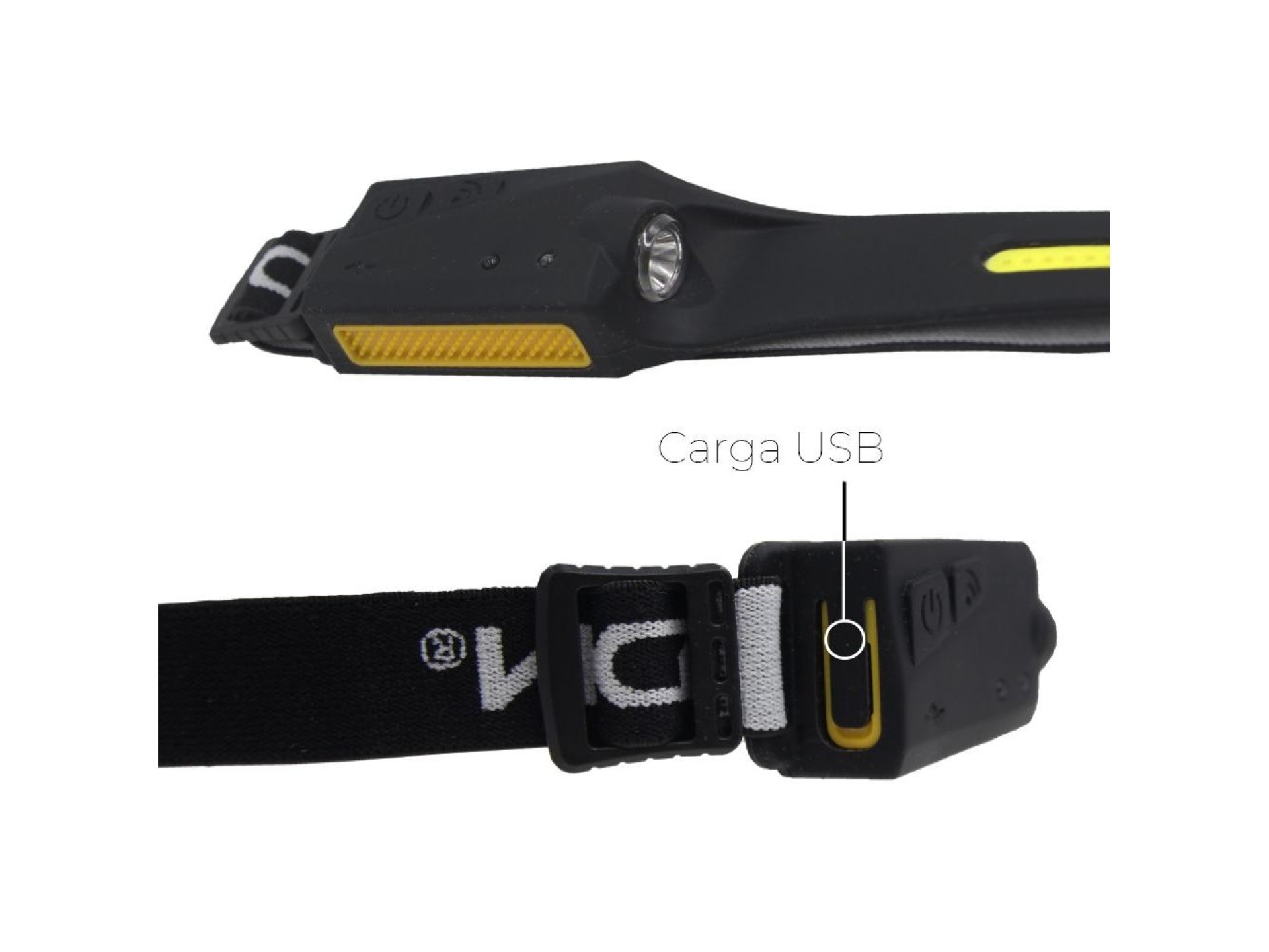 Linterna frontal con sensor recargable