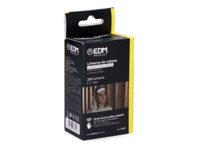 Linterna frontal con sensor recargable