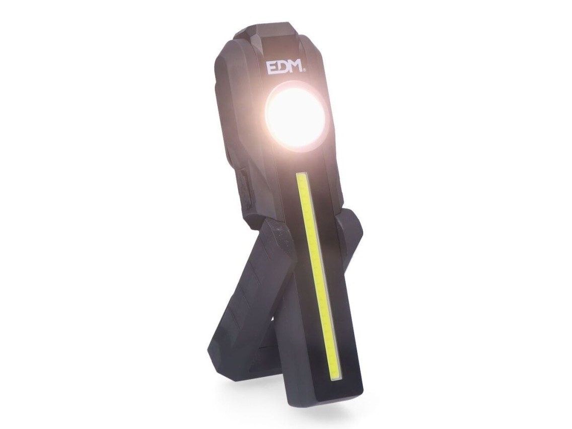 Lanterna led de trabalho true work cob 5 w 200lm + 200lm + foco superior 50lm, recarregável