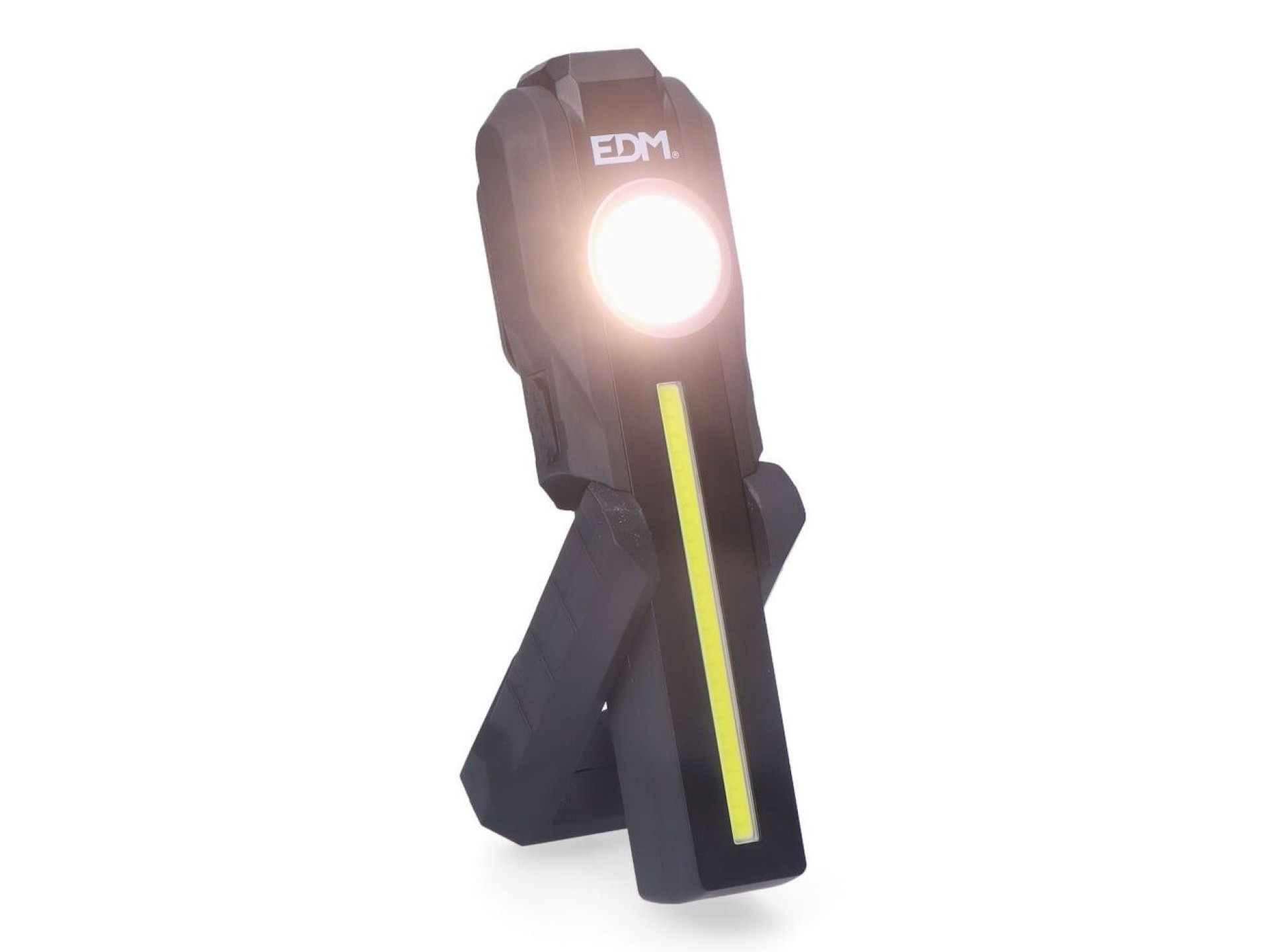 Lanterna led de trabalho true work cob 5 w 200lm + 200lm + foco superior 50lm, recarregável