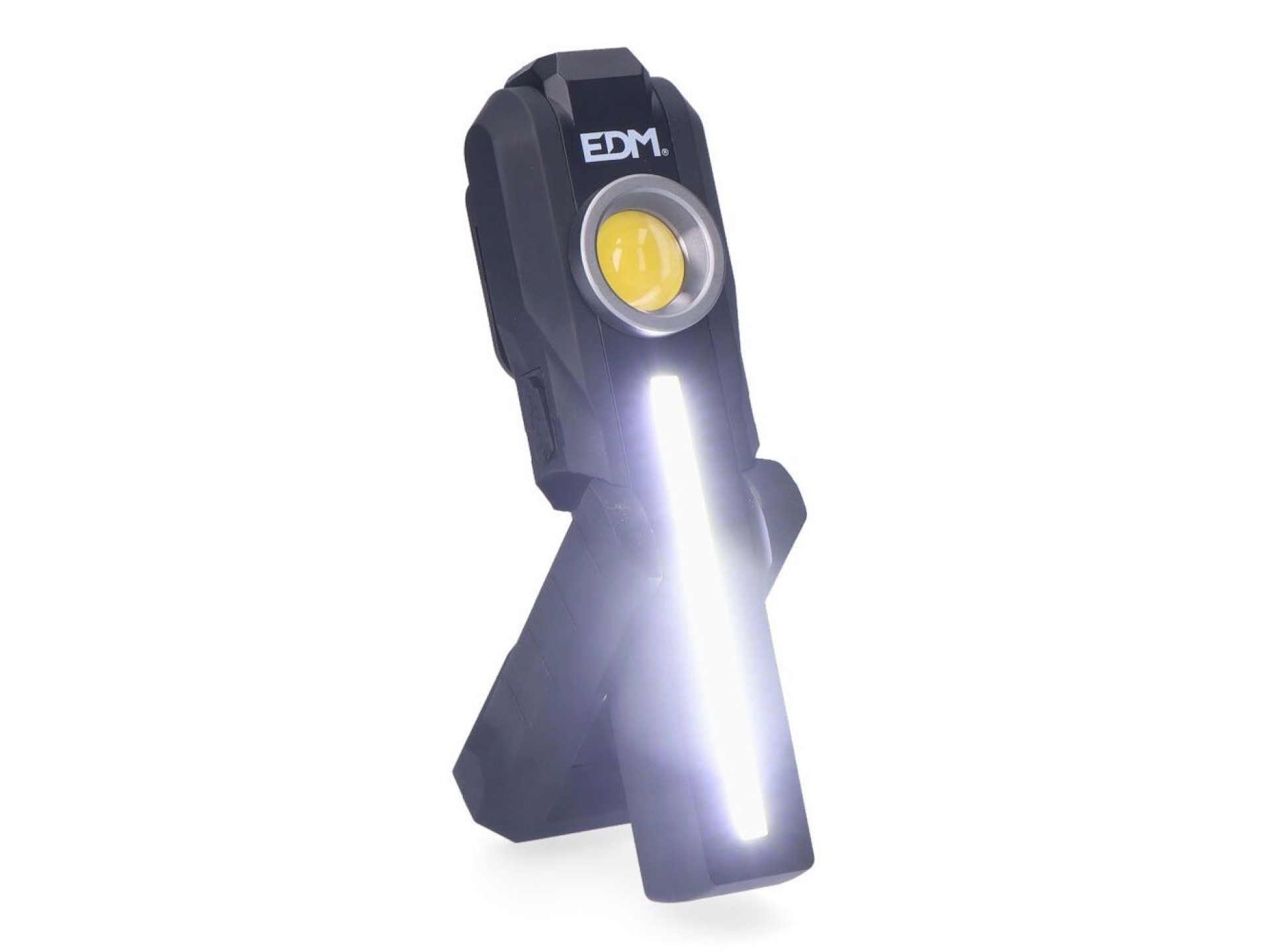 Lanterna led de trabalho true work cob 5 w 200lm + 200lm + foco superior 50lm, recarregável