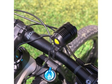 Rechargeable aluminium led spotlight 180 lm, 50 lm, flash. headlamp / bicycle function