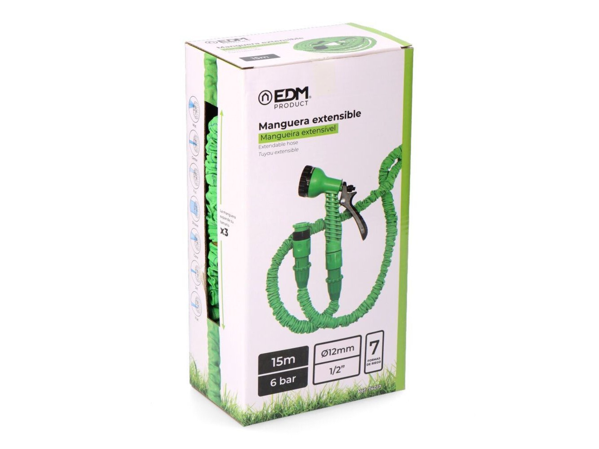 Extensible hose ø12 mm, ½ in, 15 m