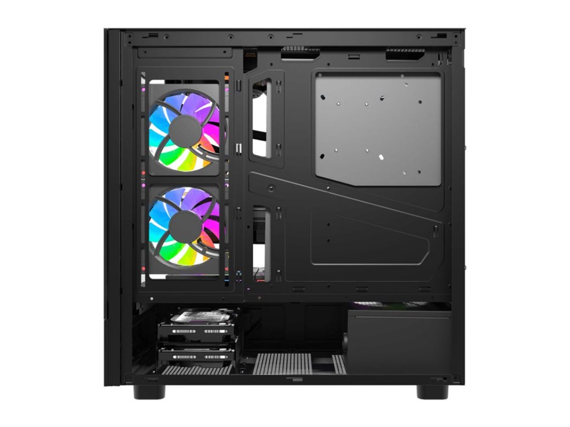 DarkFlash DS950V computer case with display (black) + 6 fans