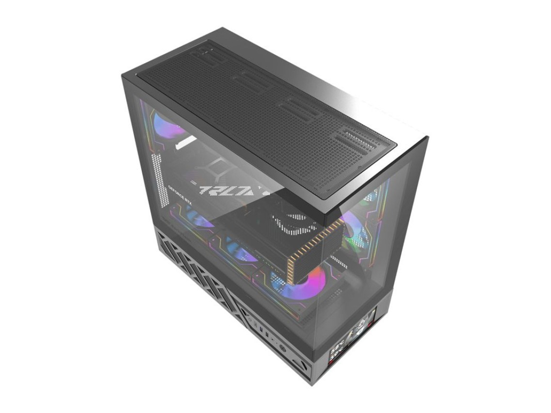 DarkFlash DS950V computer case with display (black) + 6 fans