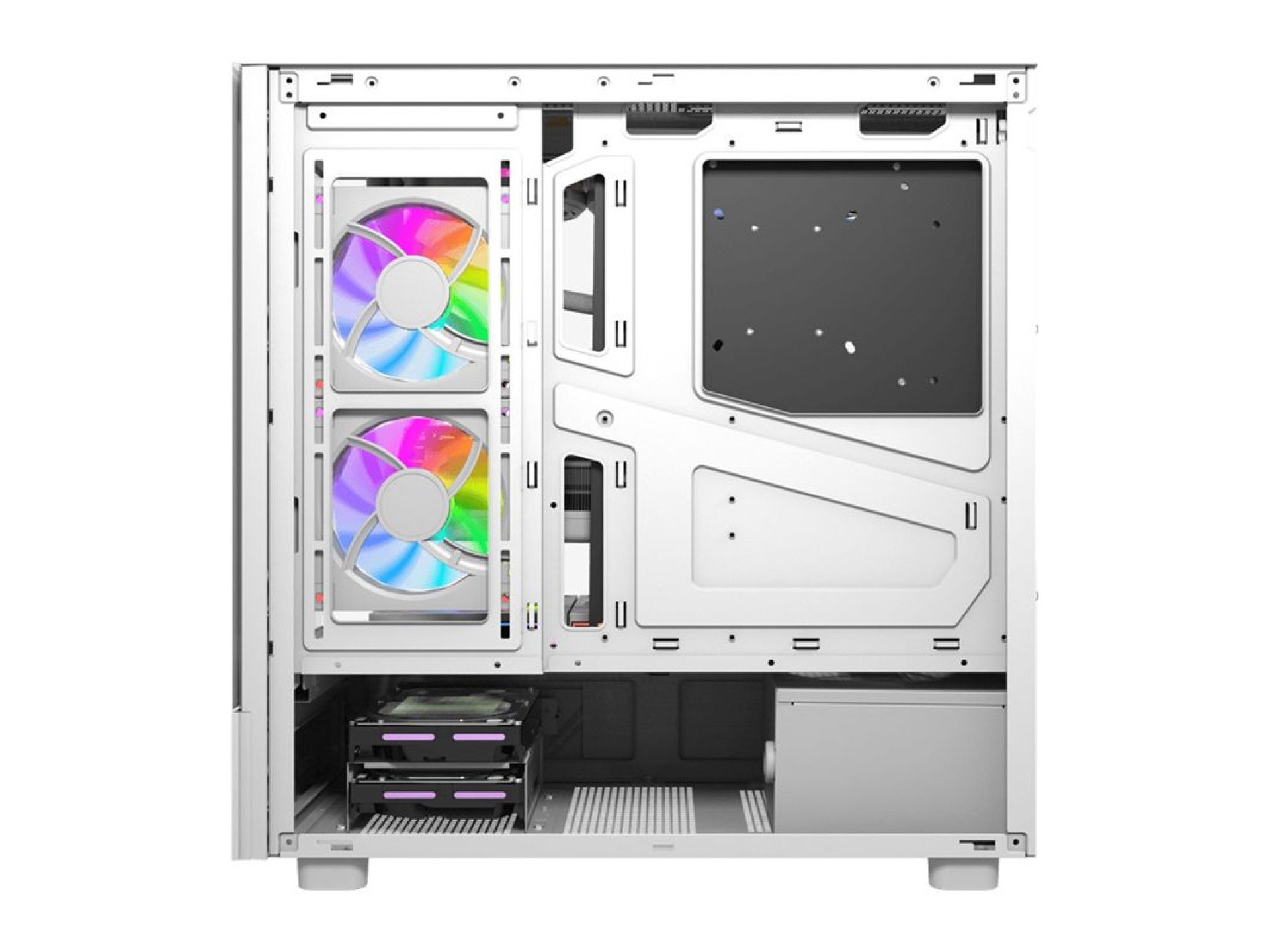 DarkFlash DS950V computer case with display (white) + 6 fans