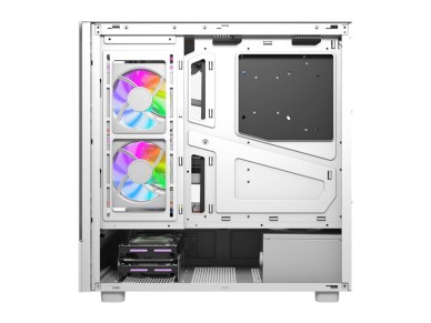 Gabinete para computador DarkFlash DS950V com monitor (branco) + 6 ventoinhas