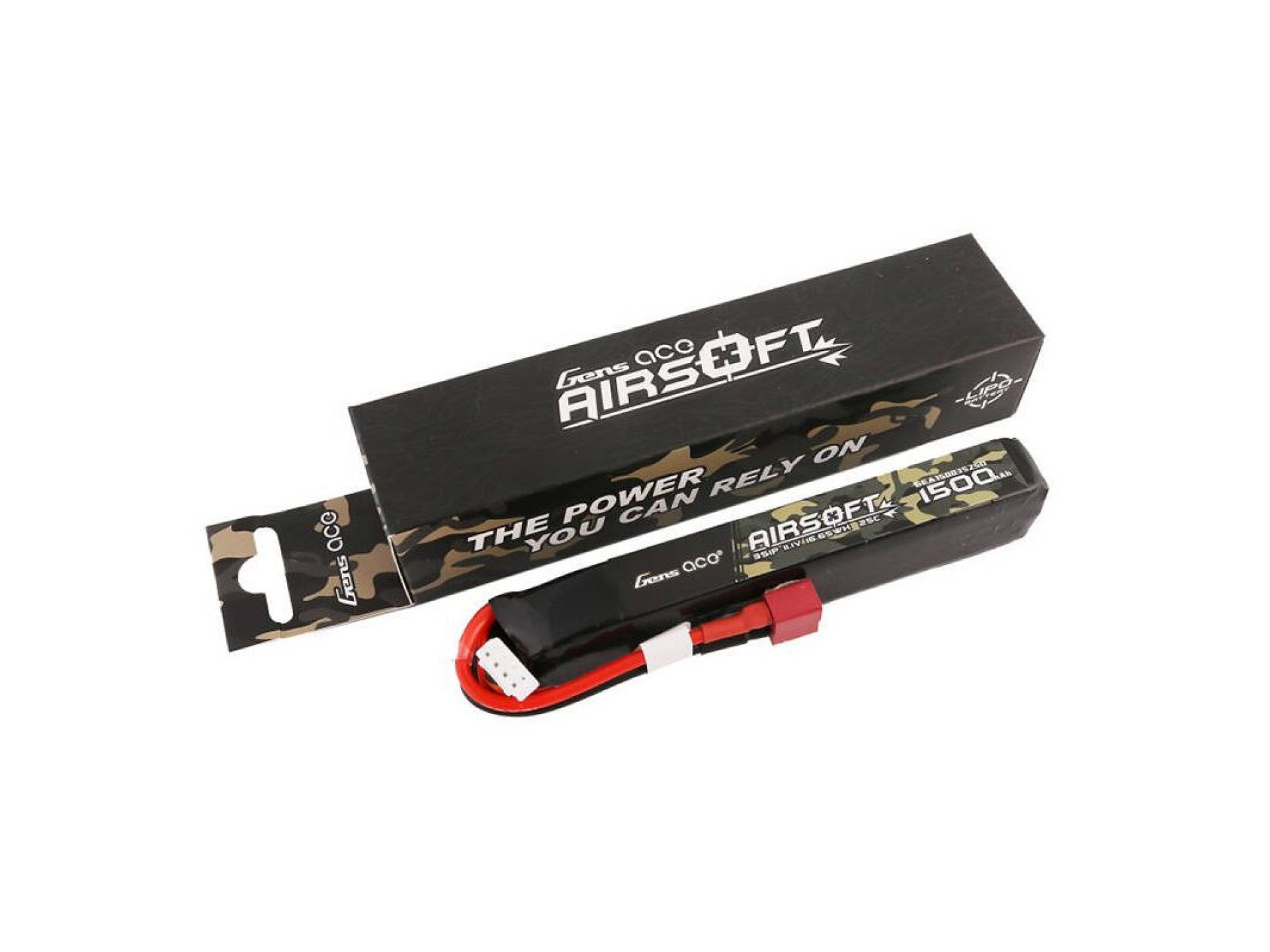 Batería de polímero de litio Gens ace 25C, 1500 mAh, 3S1P, 11,1 V, para pistola de airsoft con conec