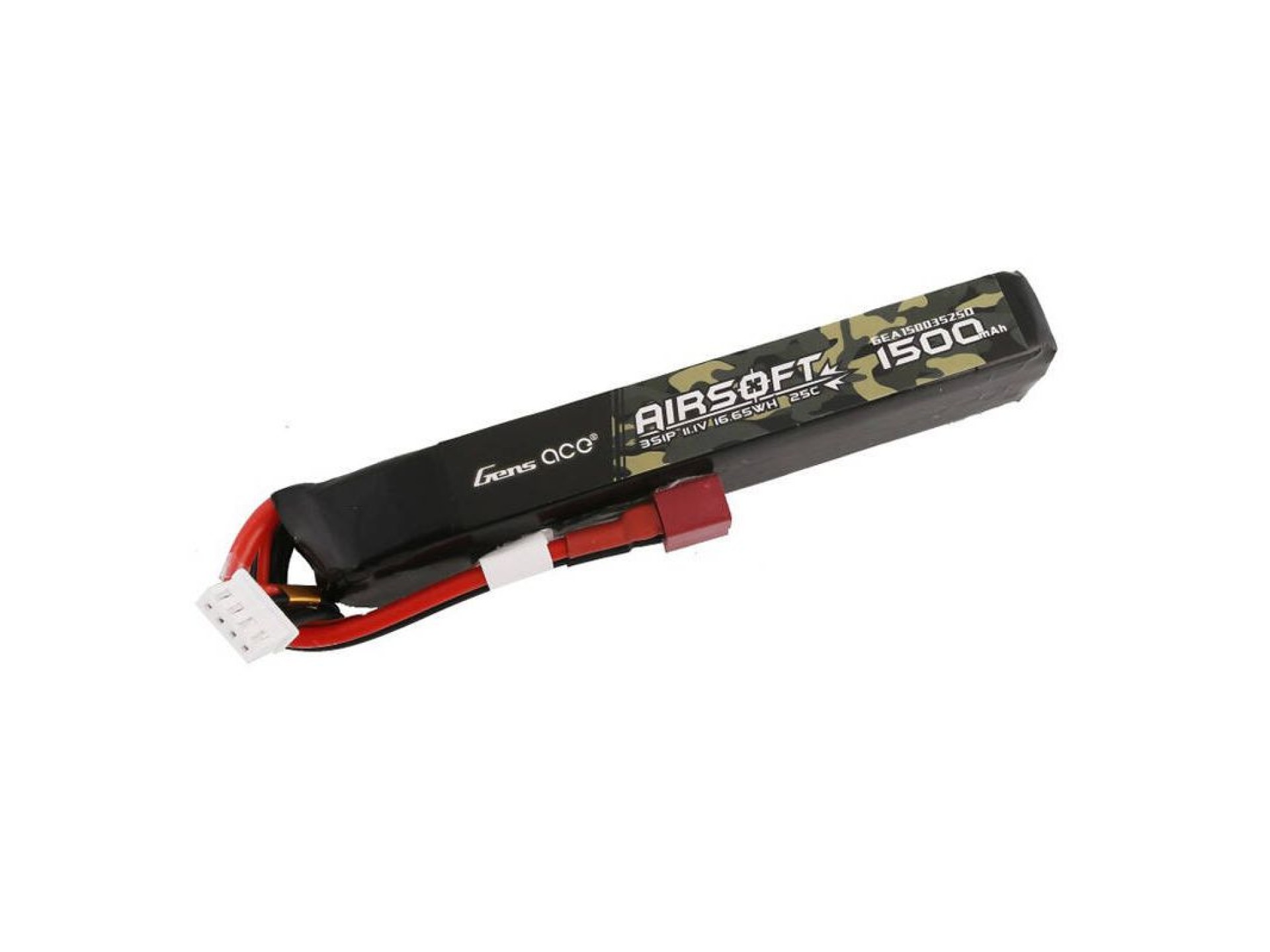 Batería de polímero de litio Gens ace 25C, 1500 mAh, 3S1P, 11,1 V, para pistola de airsoft con conec
