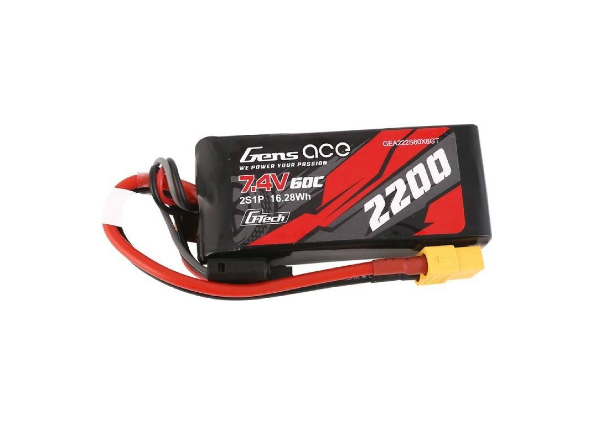 Bateria GensAce G-Tech LiPo 2200mAh 7.4V 60C 2S1P XT60