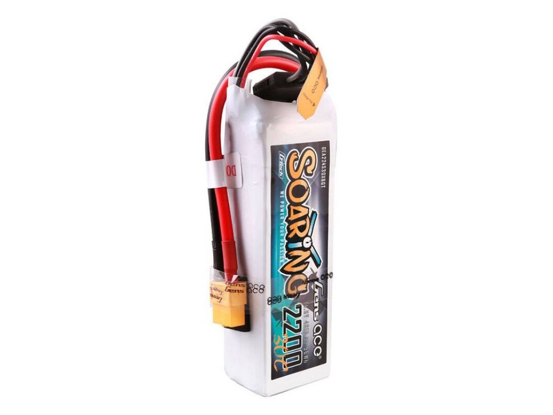 Gens ace G-Tech Soaring 2200mAh 14.8V 30C 4S1P Lipo Battery Pack with XT60 plug