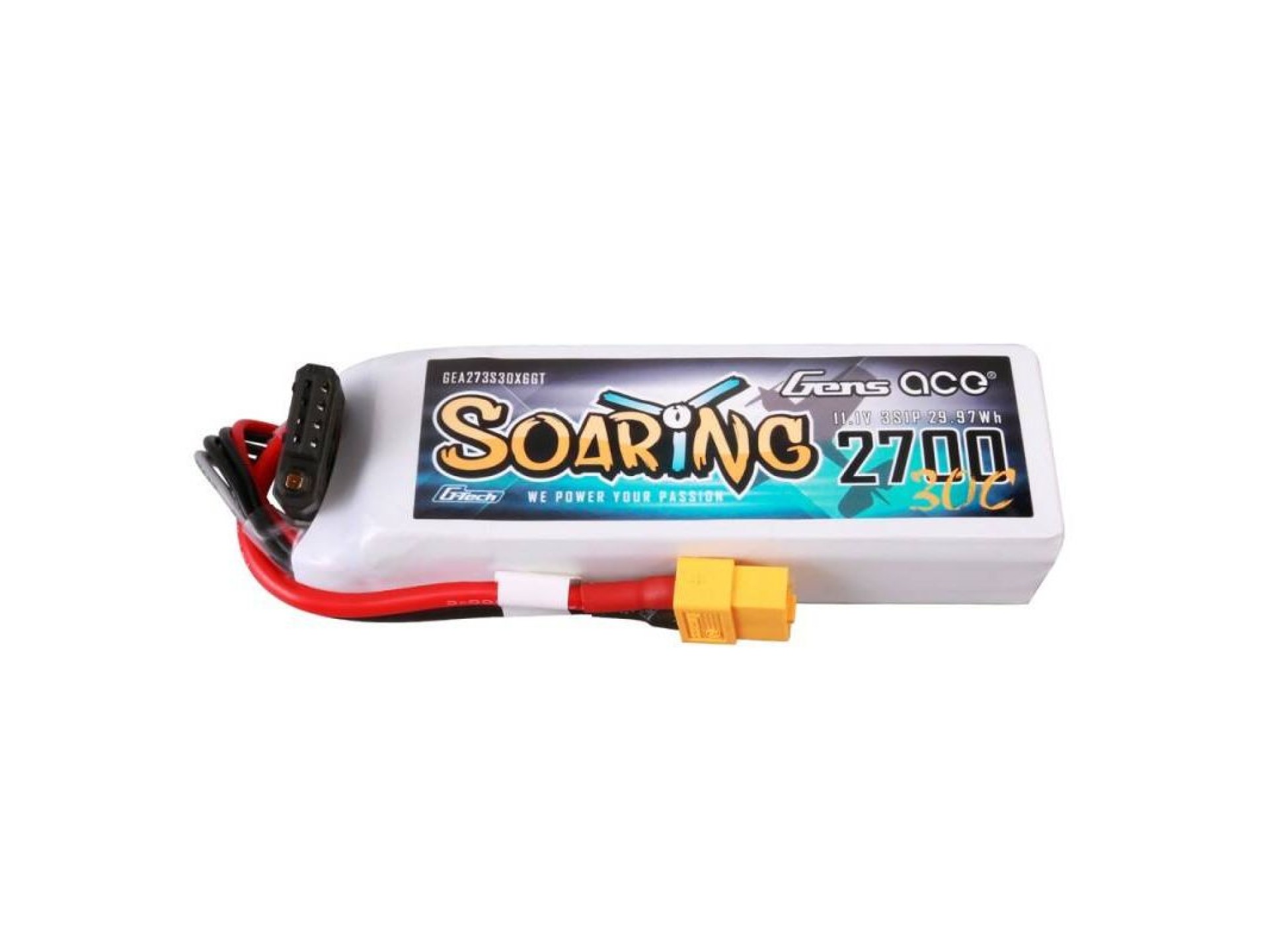 Batería de LiPo Gens ace G-Tech Soaring de 2700 mAh, 11,1 V, 30 C, 3S1P