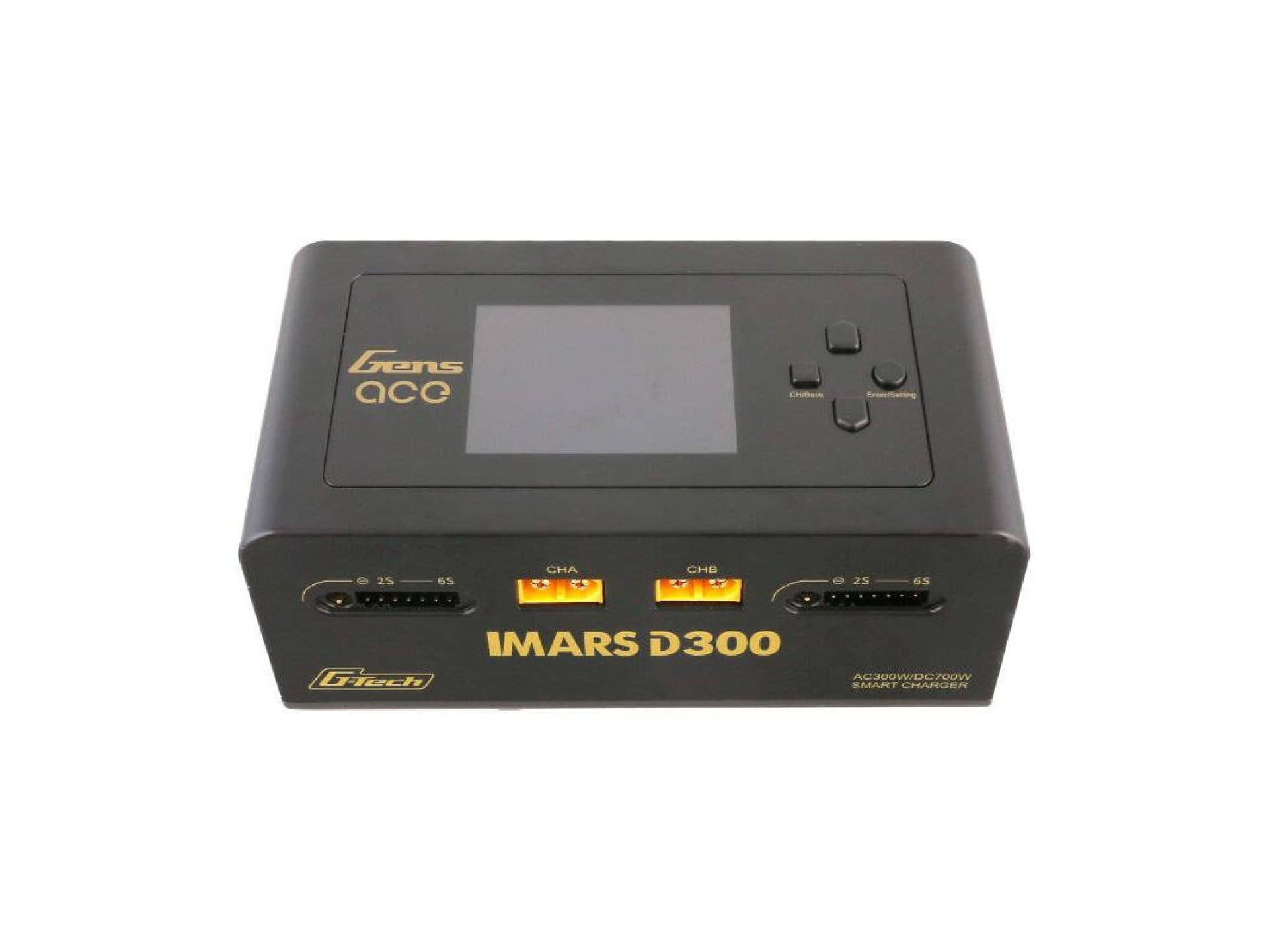 Cargador de batería RC Gens Ace IMARS D300 G-Tech Channel CA/CC 300 W/700 W - UE Negro