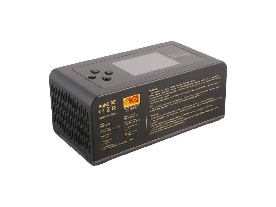 Carregador de bateria RC Gens Ace IMARS D300 G-Tech Channel AC/DC 300W/700W - Preto (UE)