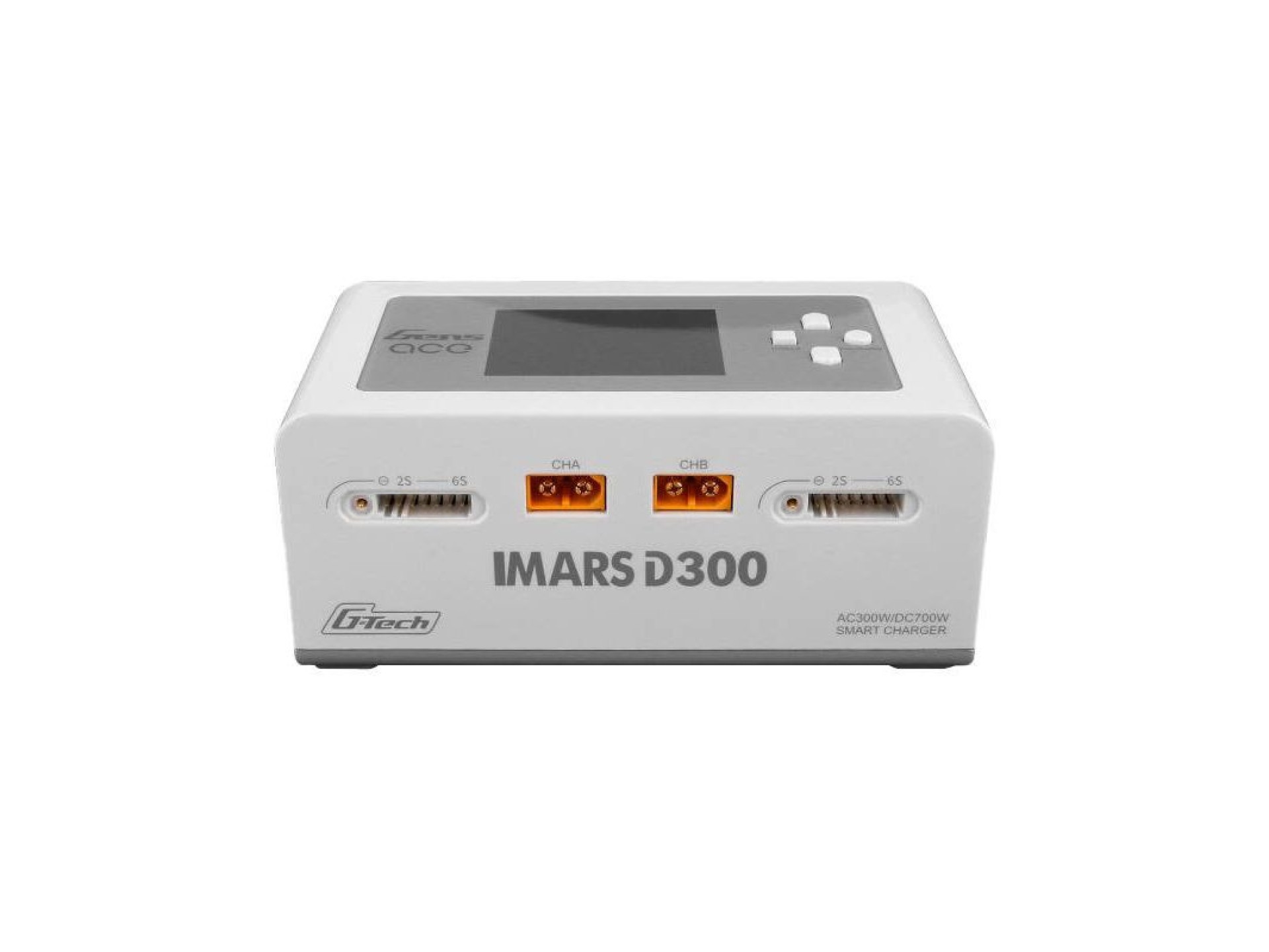 Cargador de batería RC Gens Ace IMARS D300 G-Tech Channel CA/CC 300 W/700 W - UE Blanco