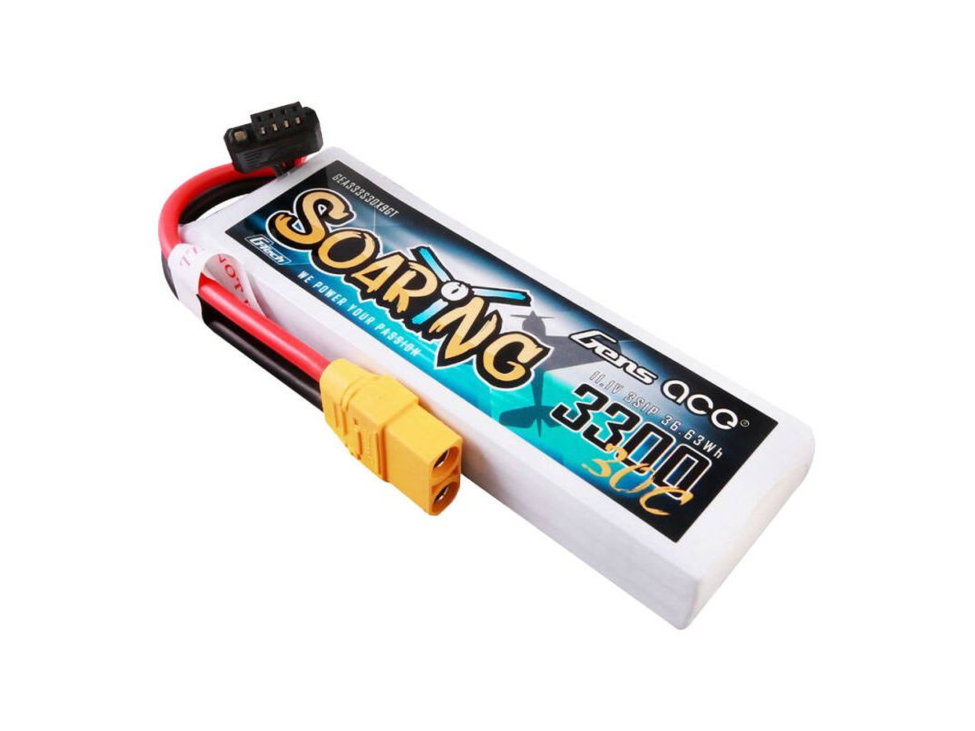 Gens ace G-Tech Soaring 3300mAh 11.1V 30C 3S1P Lipo Battery Pack with XT90 plug