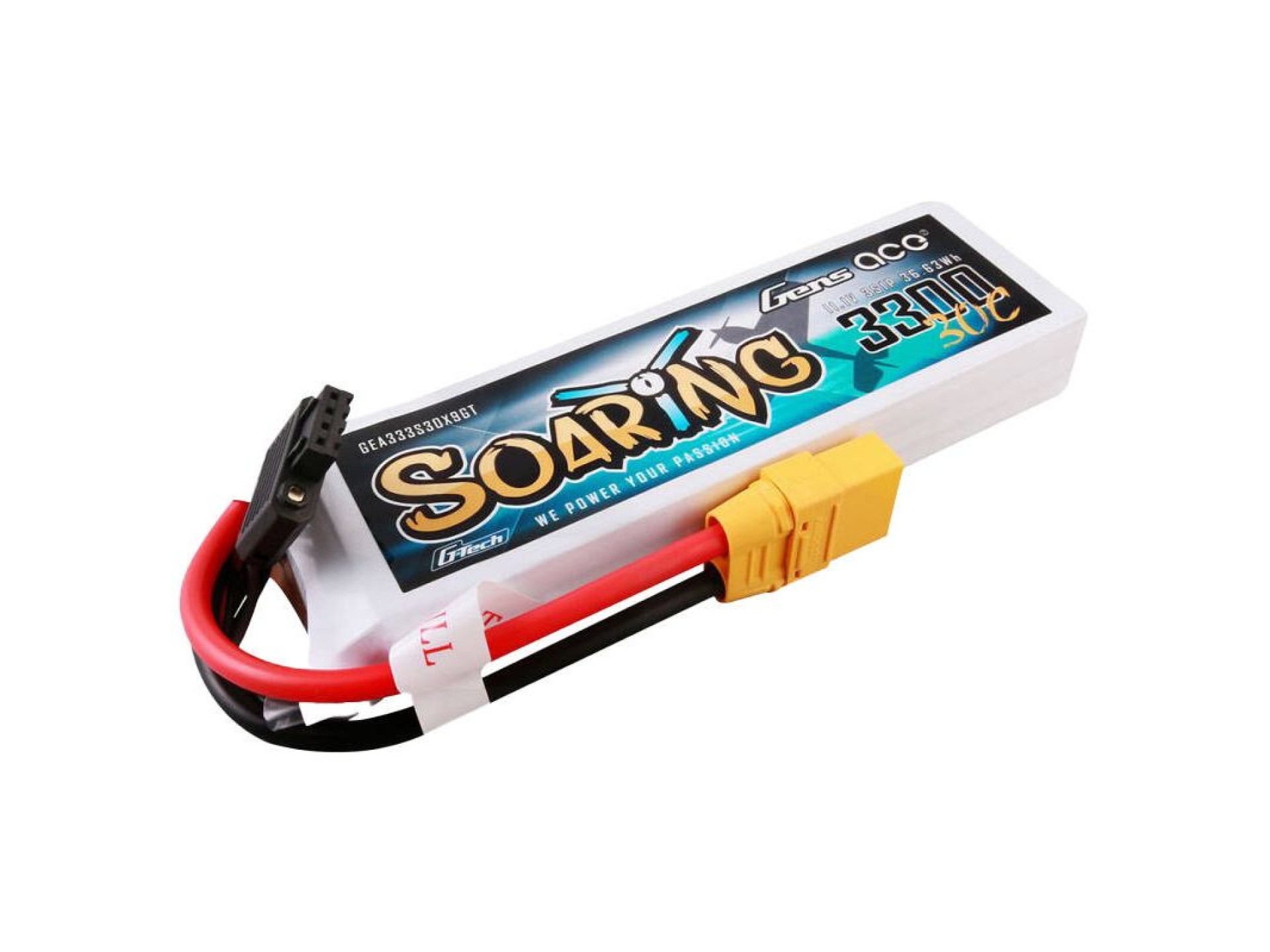 Gens ace G-Tech Soaring 3300mAh 11.1V 30C 3S1P Lipo Battery Pack with XT90 plug