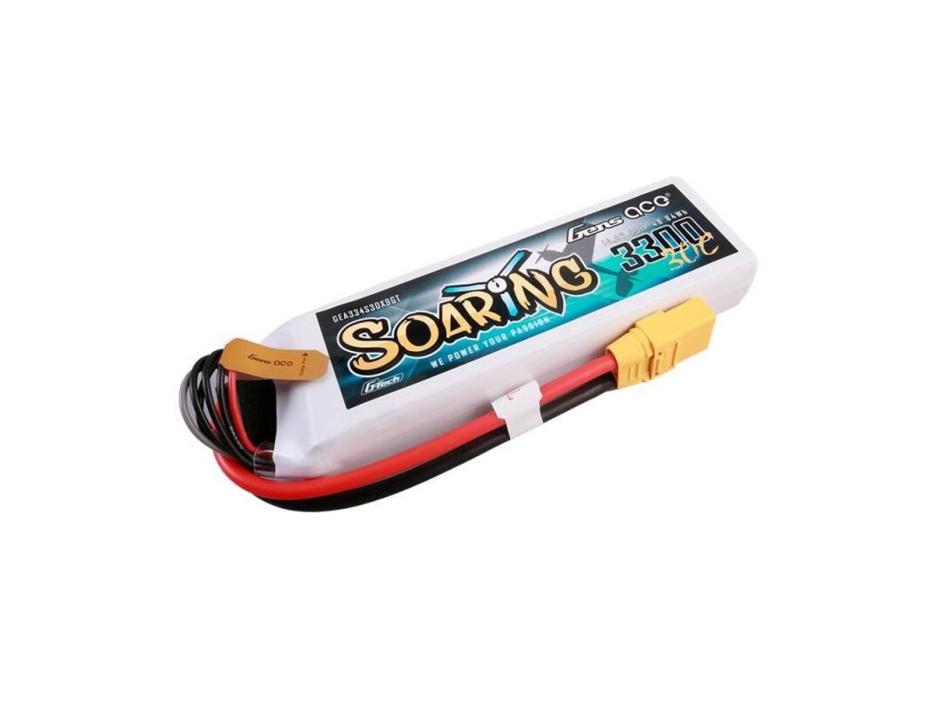 Batería de polímero de litio Gens ace G-Tech Soaring de 3300 mAh, 14,8 V, 30 C, 4S1P