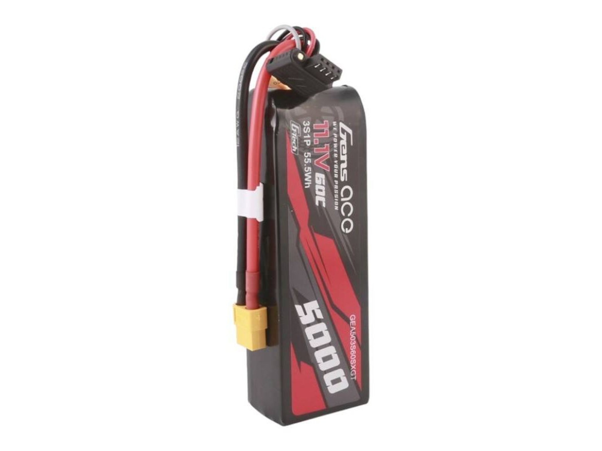 Bateria LiPo Gens ace G-Tech 5000mAh 11.1V 60C 3S1P de tamanho curto com conector XT60
