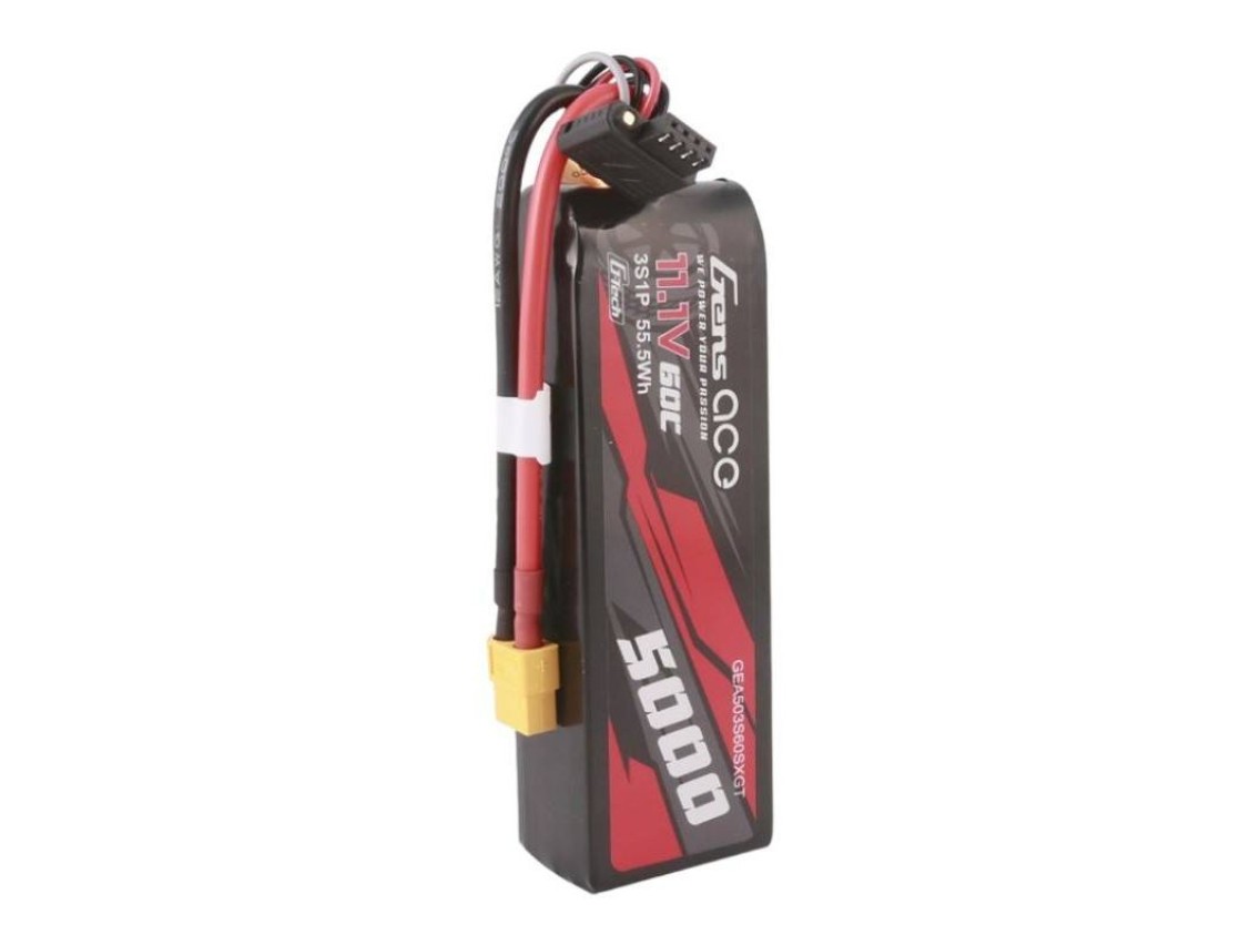 Gens ace G-Tech 5000mAh 11.1V 60C 3S1P Lipo With XT60 Plug