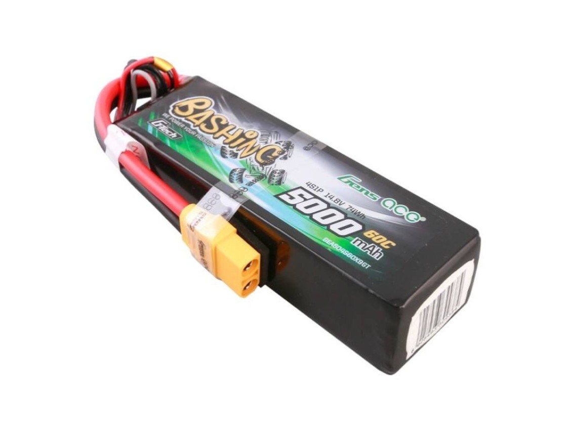 Gens ace G-Tech 5000mAh 14.8V 4S1P 60C Lipo Battery Pack with XT90 Plug-Bashing Series
