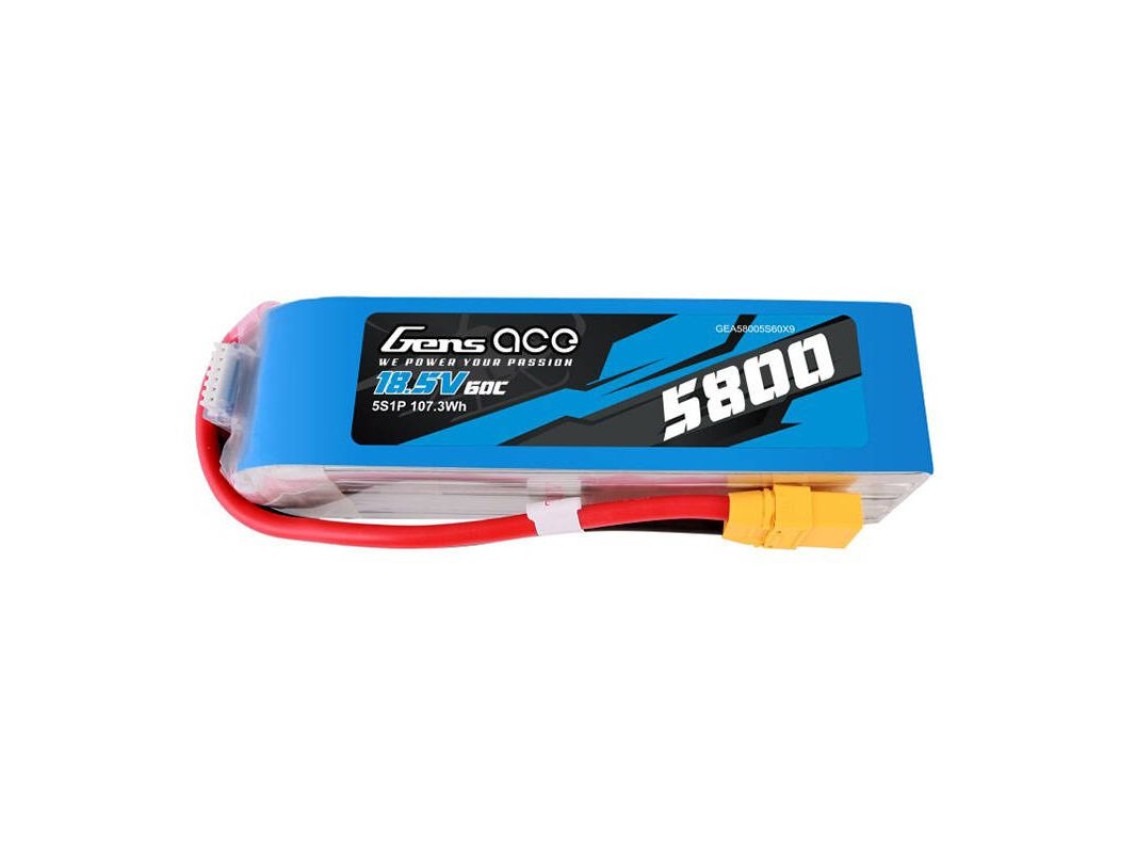 Gens ace 5800mAh 60C 18.5V 5S1P Lipo Battery Pack with XT90 plug