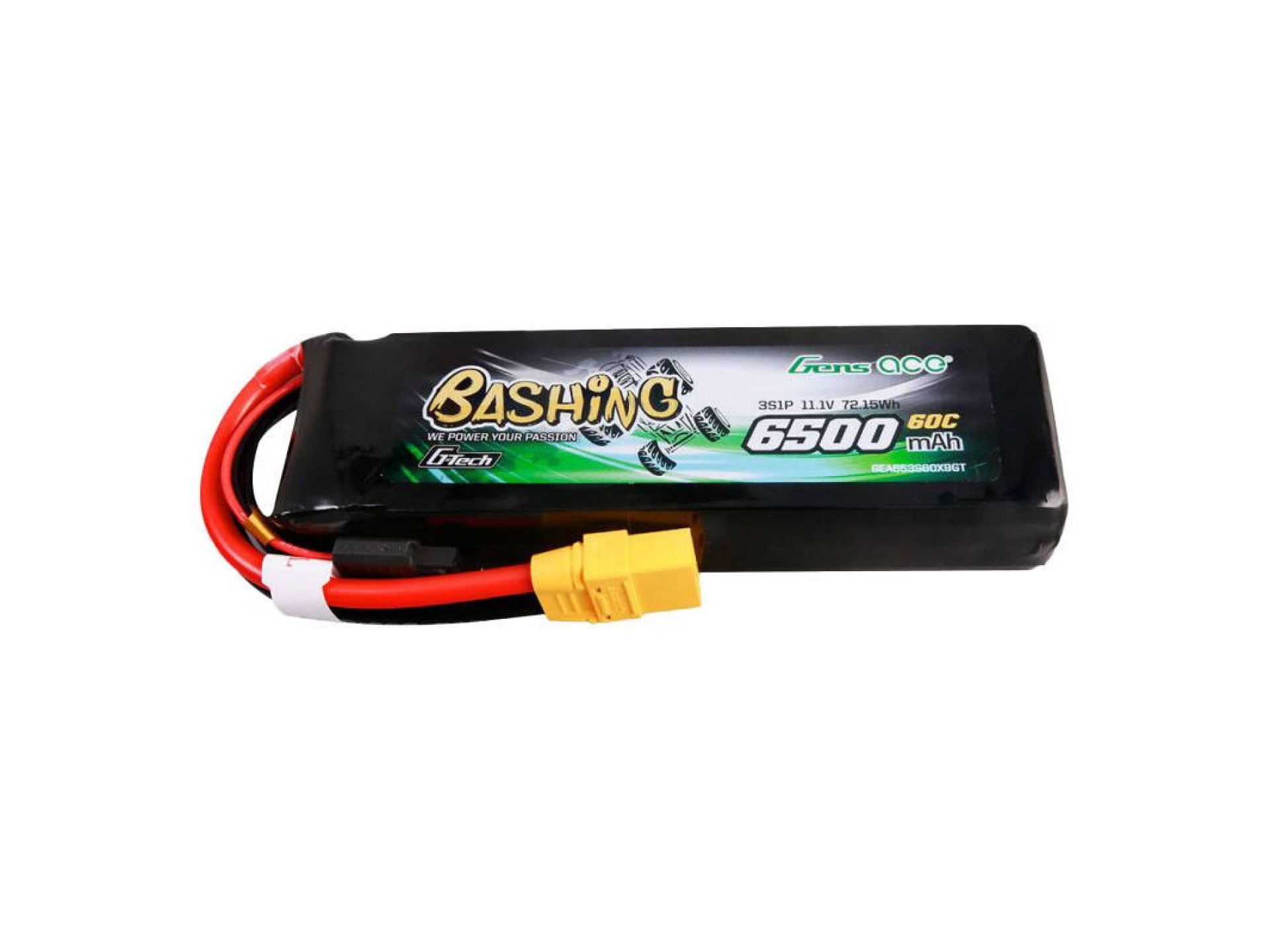 Batería Lipo Gens ace G-Tech de 6500 mAh, 11,1 V, 60 C, 3S1P, con batería XT90-Bashing