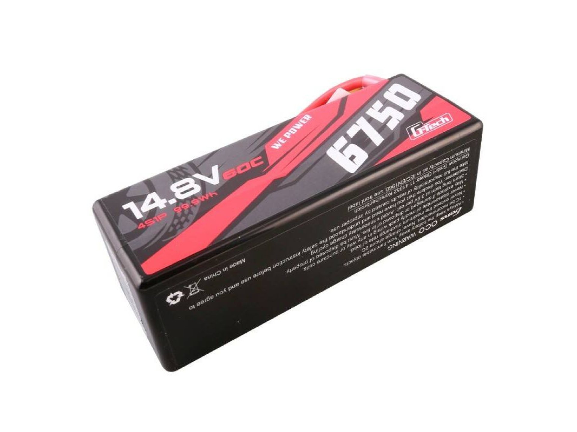 Gens ace G-Tech 6750mAh 14.8V 60C 4S1P 14# XT90 Battery
