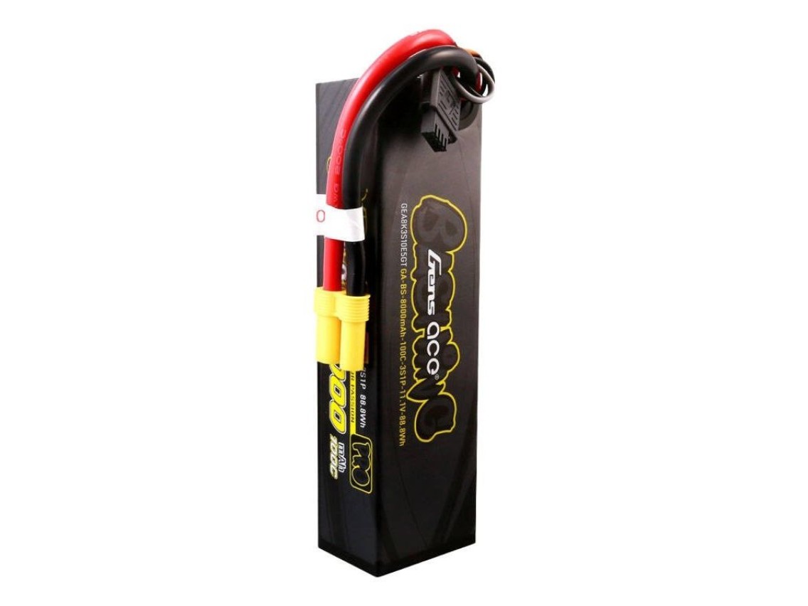 Bateria Lipo Gens ace G-Tech 8000mAh 11.1V 100C 3S1P com EC5 - Série Bashing