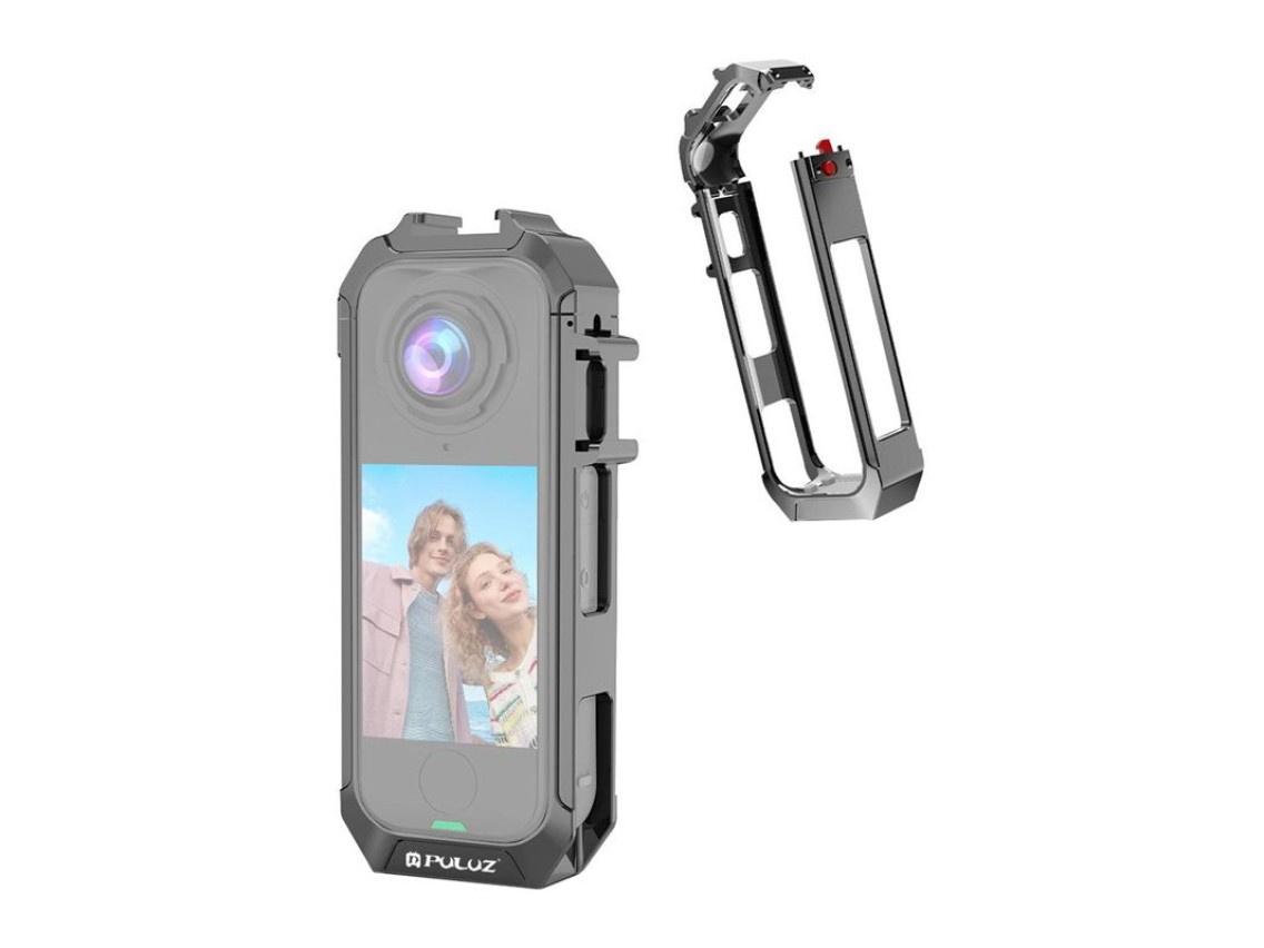 Funda protectora de metal Puluz para Insta 360 X4 Air (gris)