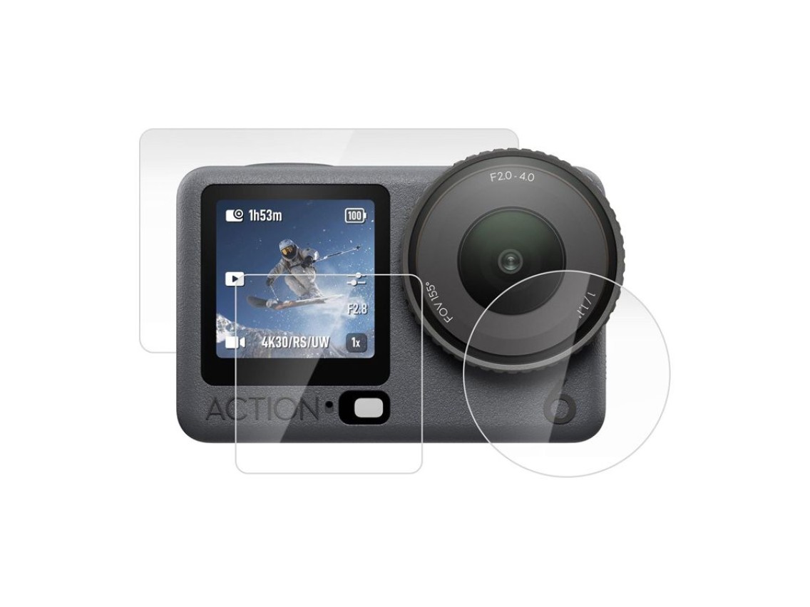 Puluz tempered glass set for DJI Osmo Action 6 (3 pcs).