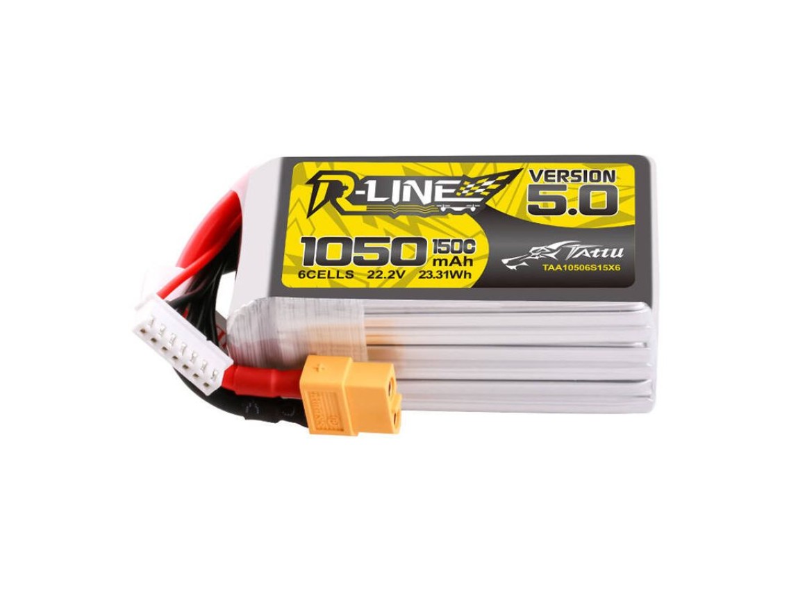Bater�a Tattu R-Line 5.0 1050 mAh 22,2 V 6S 150 C XT60