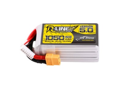 Tattu R-Line 5.0 1050mAh 22.2V 6S 150C XT60 Plug Battery