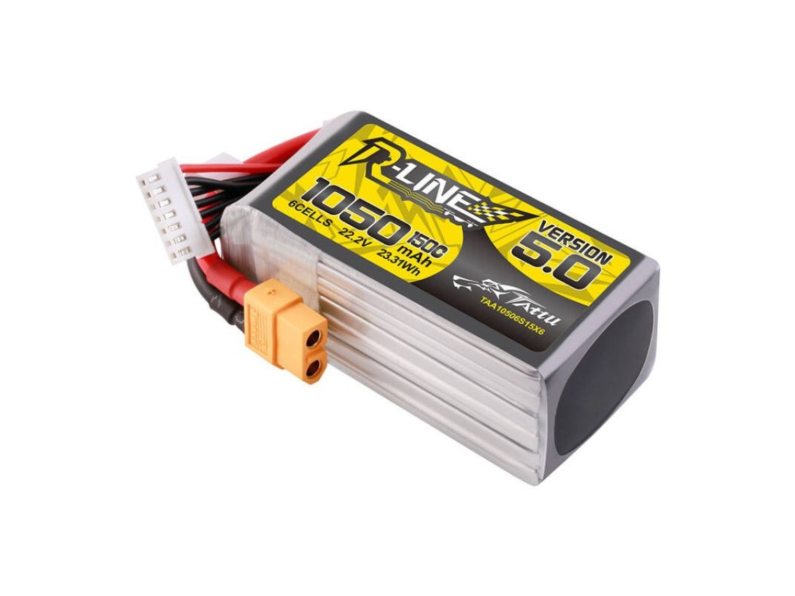 Bater�a Tattu R-Line 5.0 1050 mAh 22,2 V 6S 150 C XT60