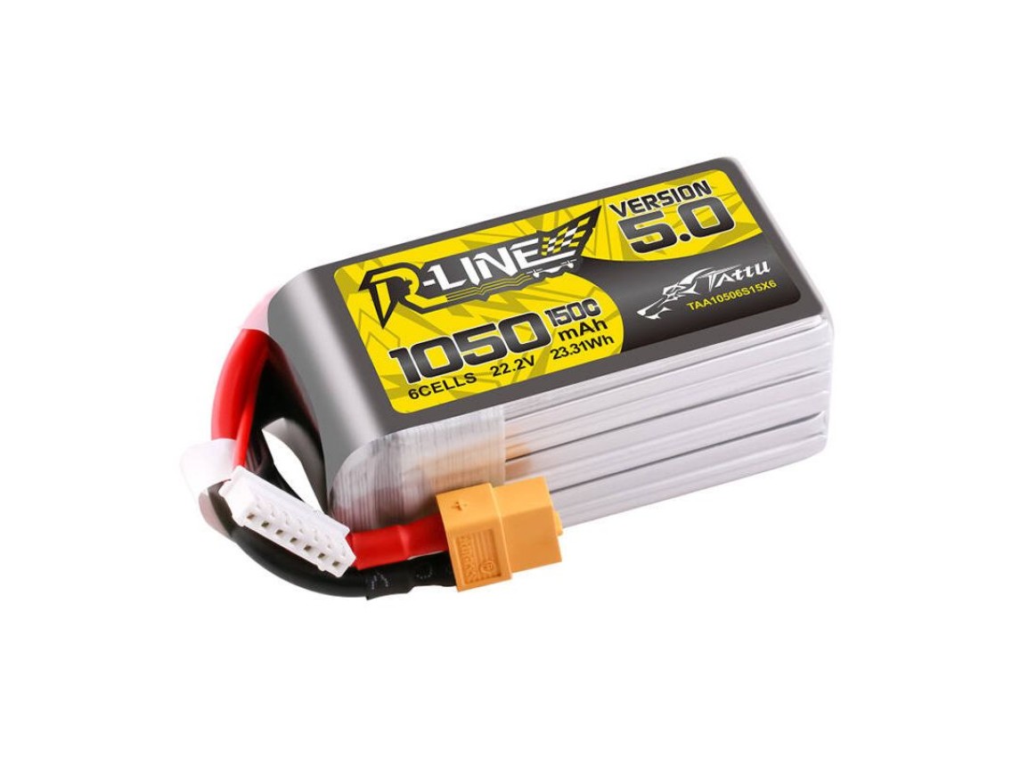 Bater�a Tattu R-Line 5.0 1050 mAh 22,2 V 6S 150 C XT60