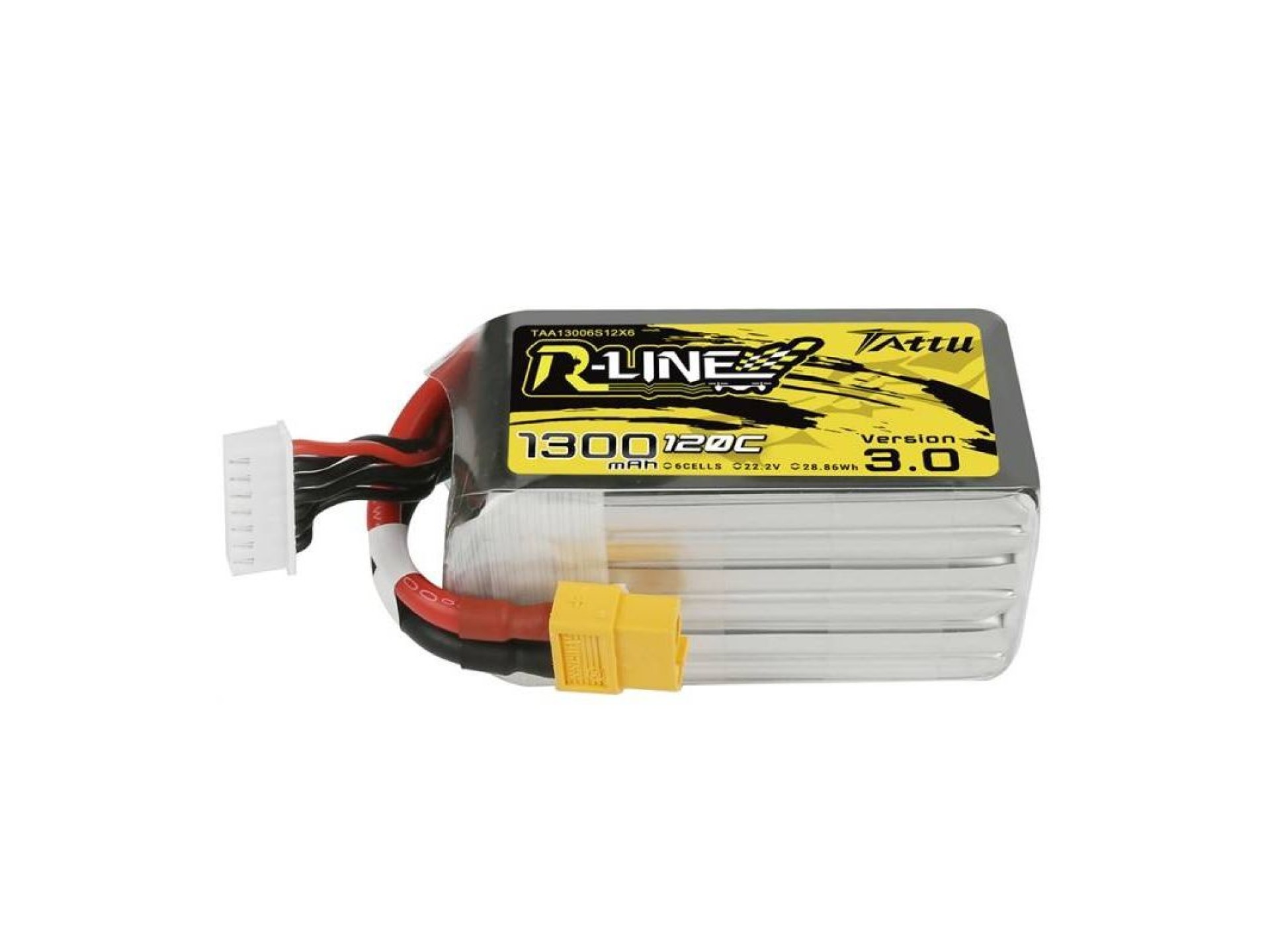 Tattu R-Line Version 3.0 1300mAh 22.2V 120C 6S1P XT60 battery
