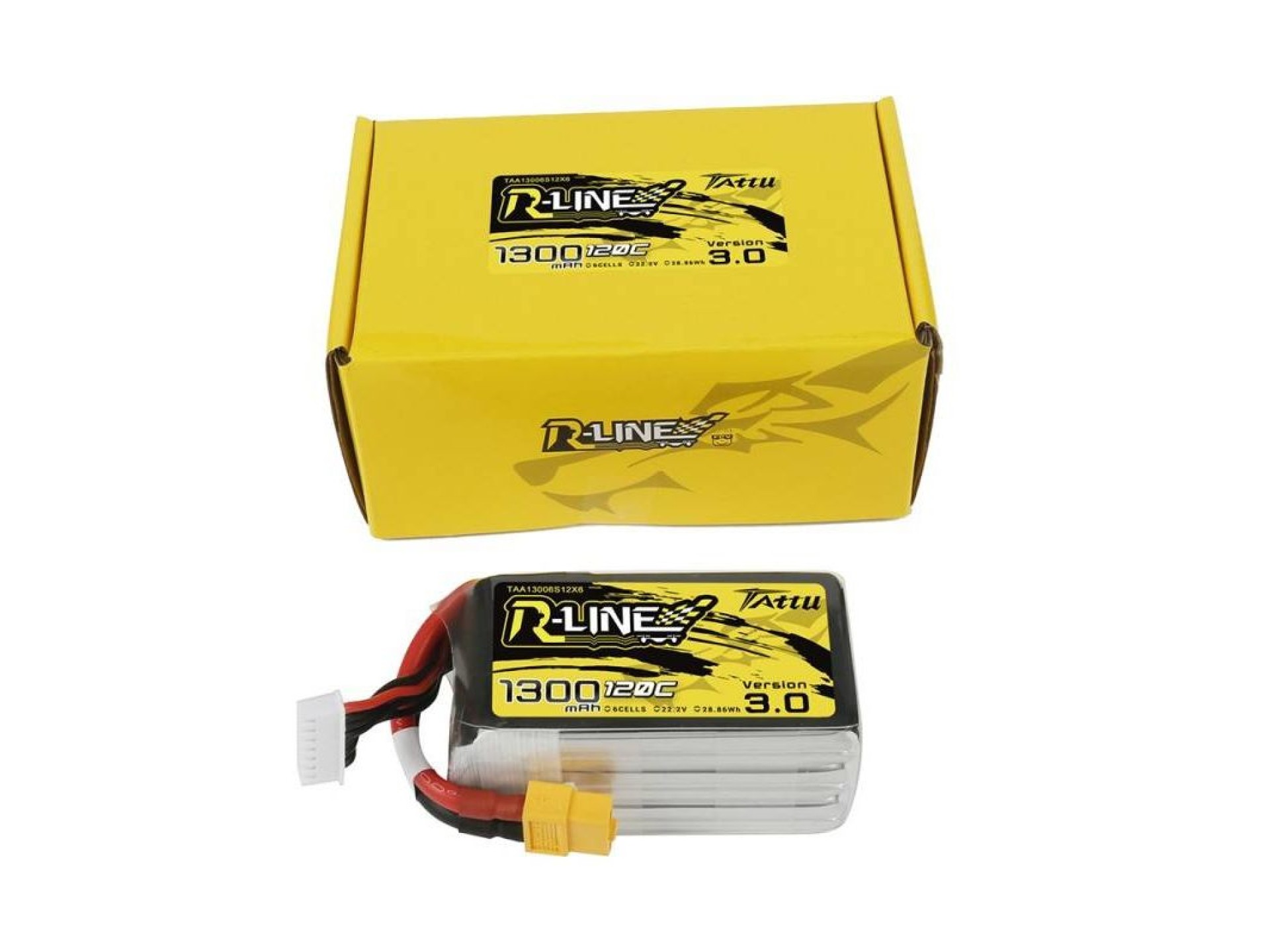 Tattu R-Line Version 3.0 1300mAh 22.2V 120C 6S1P XT60 battery