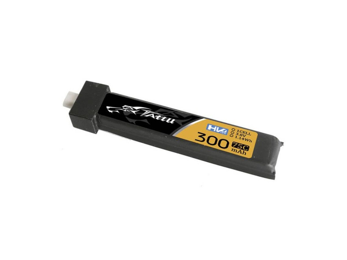 Bateria Tattu LiPo 300mAh 3.8V 75C 1S1P HV BT2.0.5 (5 unidades)