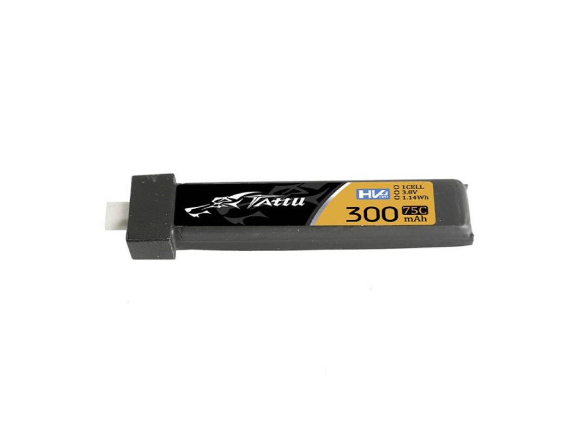 Bateria Tattu LiPo 300mAh 3.8V 75C 1S1P HV BT2.0.5 (5 unidades)
