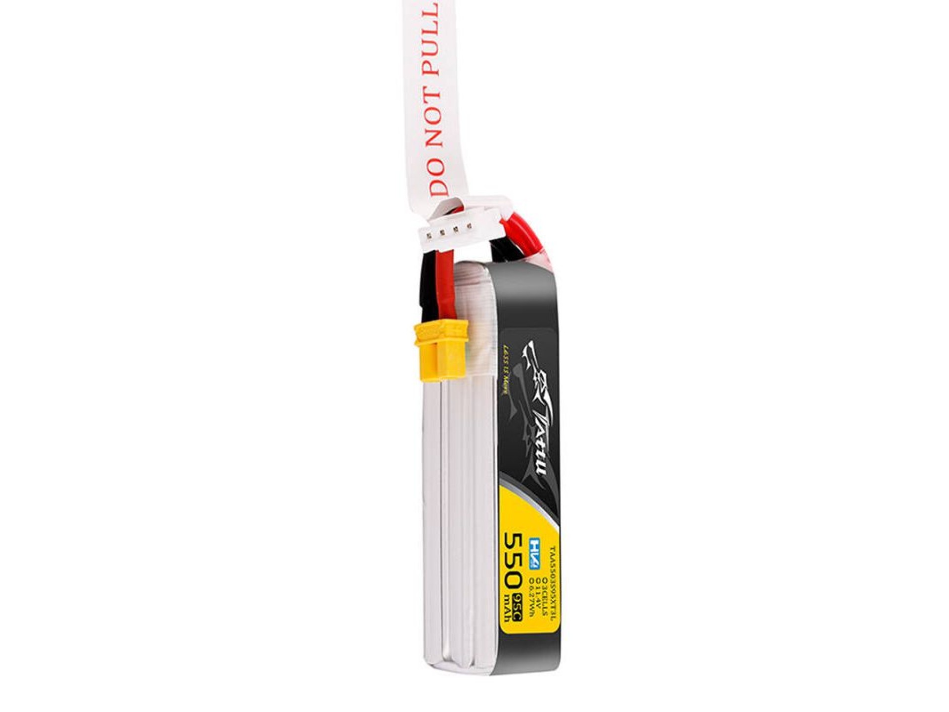 Tattu 3s 550mAh 95C 11.4V HV Lipo Battery with XT30 Plug Long-Pack Connector