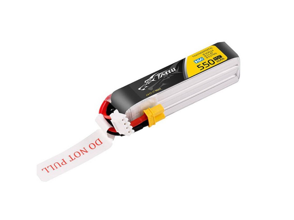 Tattu 3s 550mAh 95C 11.4V HV Lipo Battery with XT30 Plug Long-Pack Connector