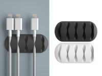 Techancy Cable Support, TZ6294, 2 units, cable organizer, black + white