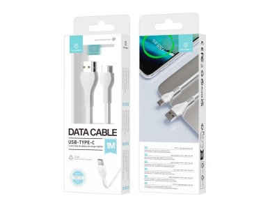 Cable de datos USB tipo C Techancy, blanco, 1 m, TB1775, carga r�pida de 2,4 A, compatible con trans